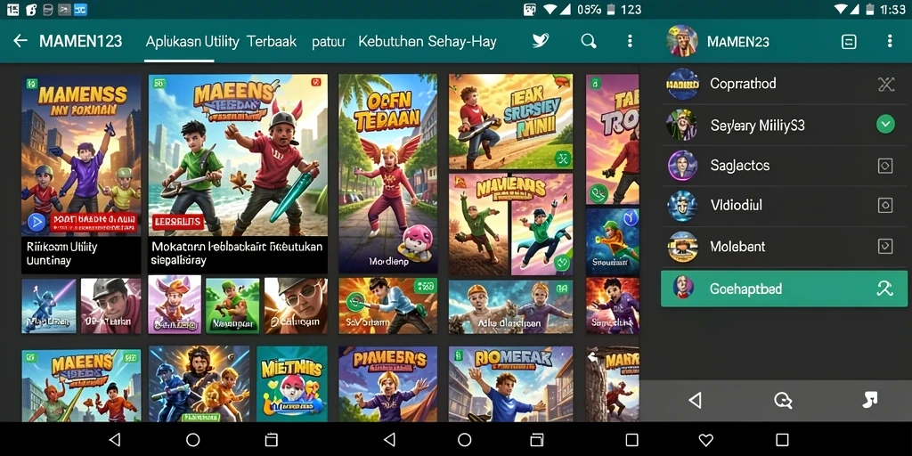 Tampilan antarmuka MAMEN123 yang user-friendly dan fitur canggih.
