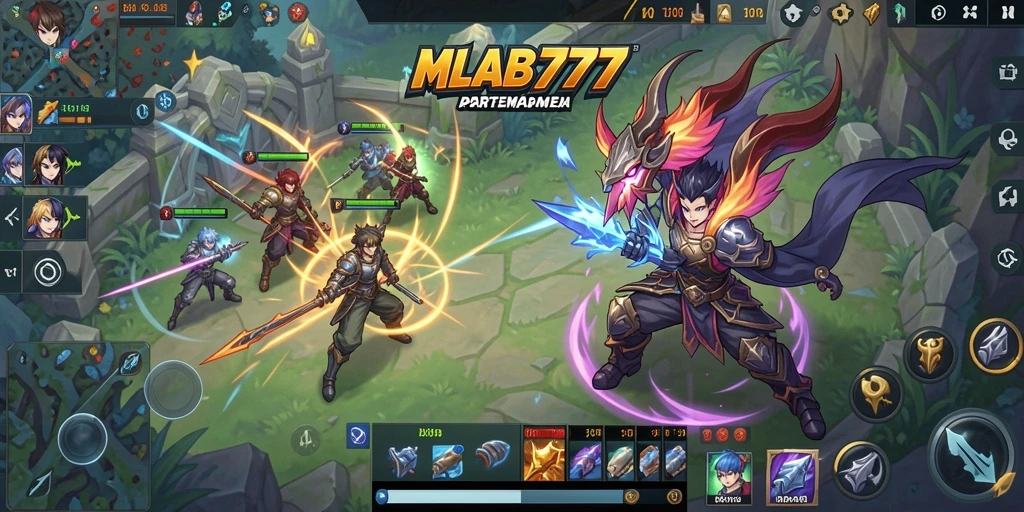 Tampilan gameplay MLBB777 yang penuh aksi dan karakter anime.
