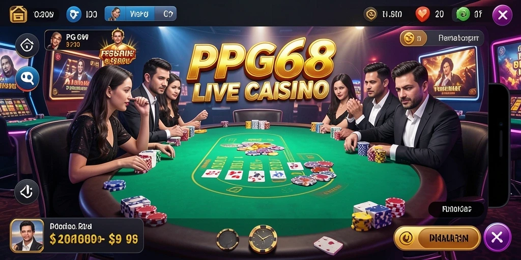 Tampilan permainan Live Casino yang menarik di PGG68.