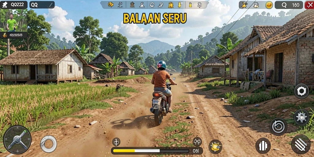 Tampilan gameplay balapan seru dari QQ222 dengan berbagai mobil.