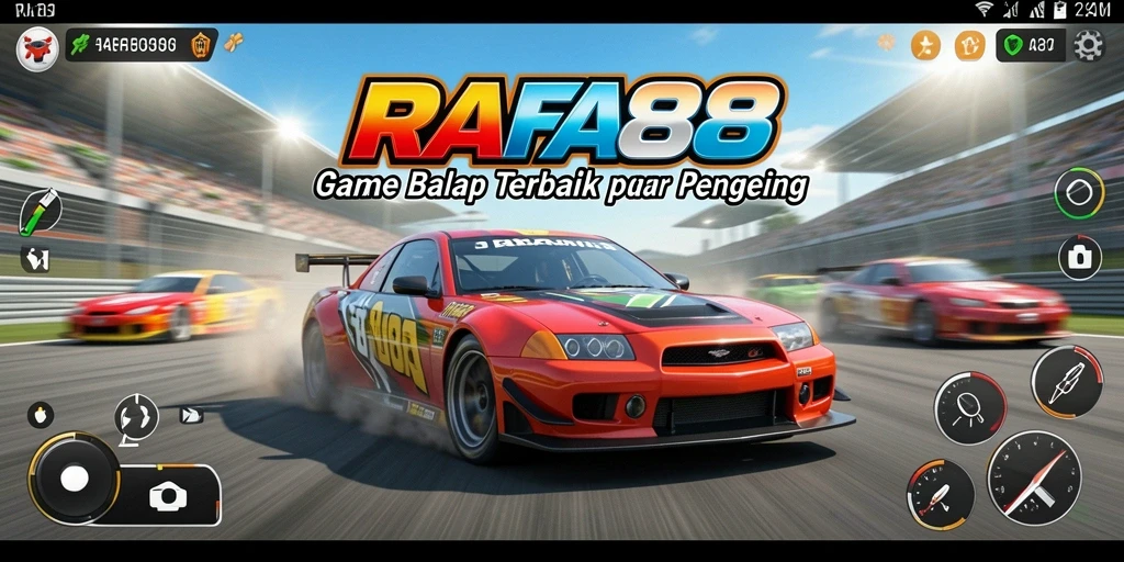 Tampilan permainan RAFA88 dengan aksi balap yang mendebarkan.