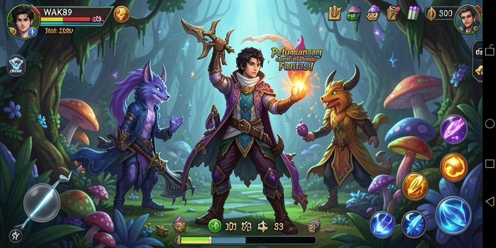 Tampilan gameplay WAK89 yang menampilkan petualangan seru di dunia fantasi.