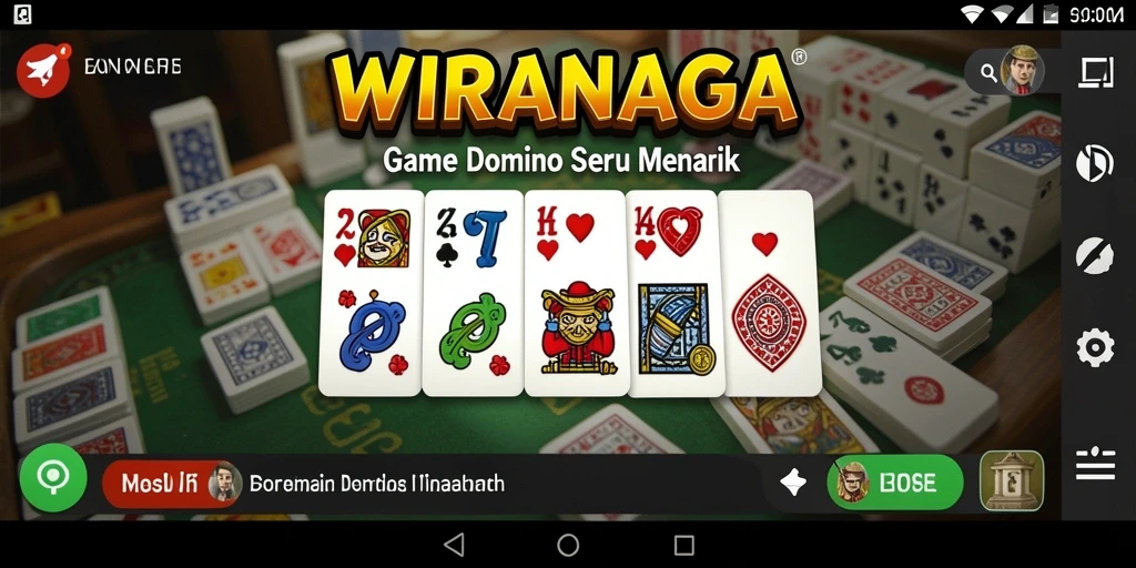 Tampilan utama gameplay Domino WIRANAGA yang menegangkan dan seru.